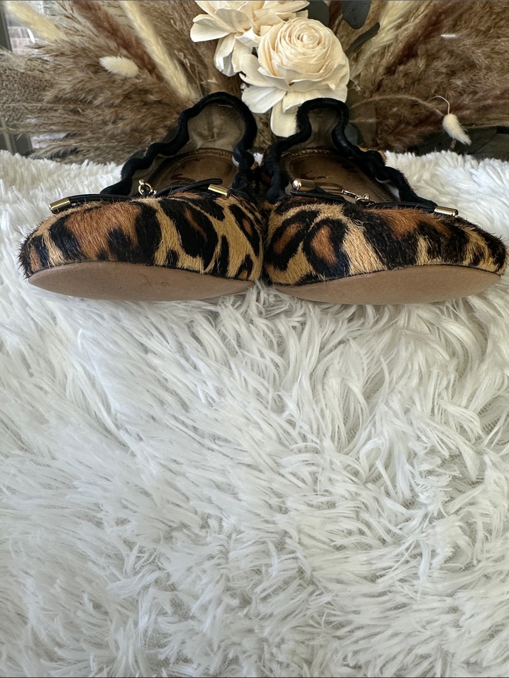 Sam Edelman Leopard-Print Felicia Ballet Flats in Tan and Black - Picture 5 of 8